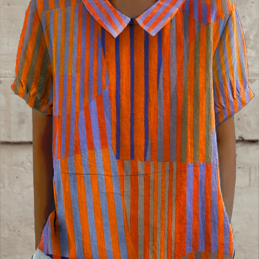 Nina - Camisa Listrada Geométrica