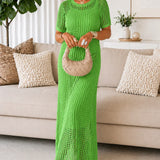 Beatriz - Vestido Longo em Crochet com Forro Interior