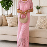 Beatriz - Vestido Longo em Crochet com Forro Interior