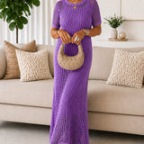 Beatriz - Vestido Longo em Crochet com Forro Interior