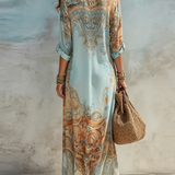 Serena | Vestido Chemisier Mediterrâneo