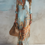 Serena | Vestido Chemisier Mediterrâneo